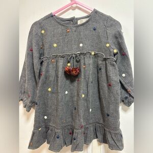 Zara Gray Kids Dress with Colorful Dots